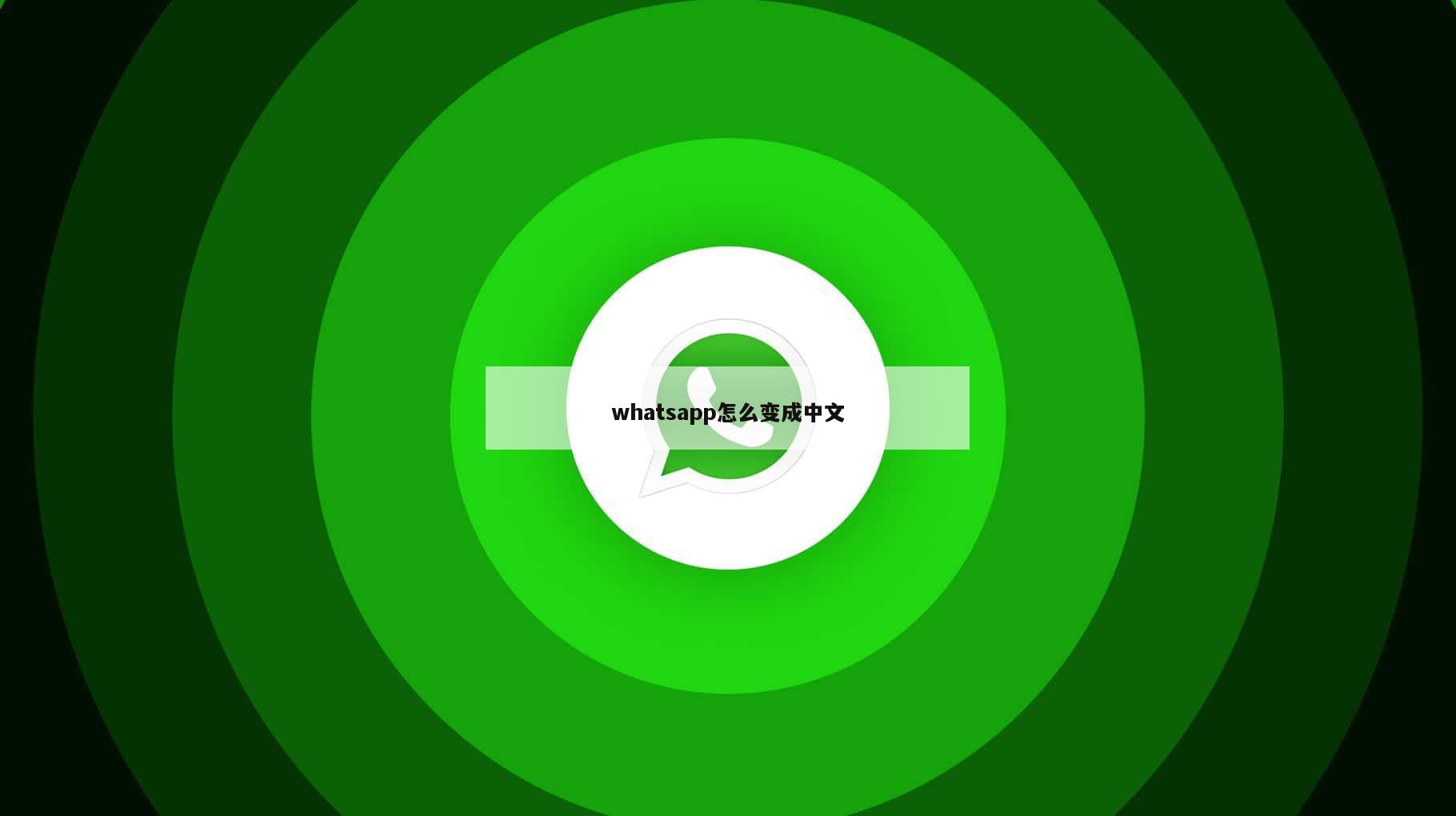 whatsapp怎么变成中文